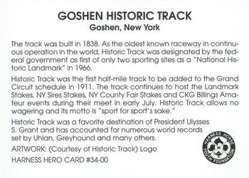2000 Harness Heroes #34-00 Goshen Historic Track Back
